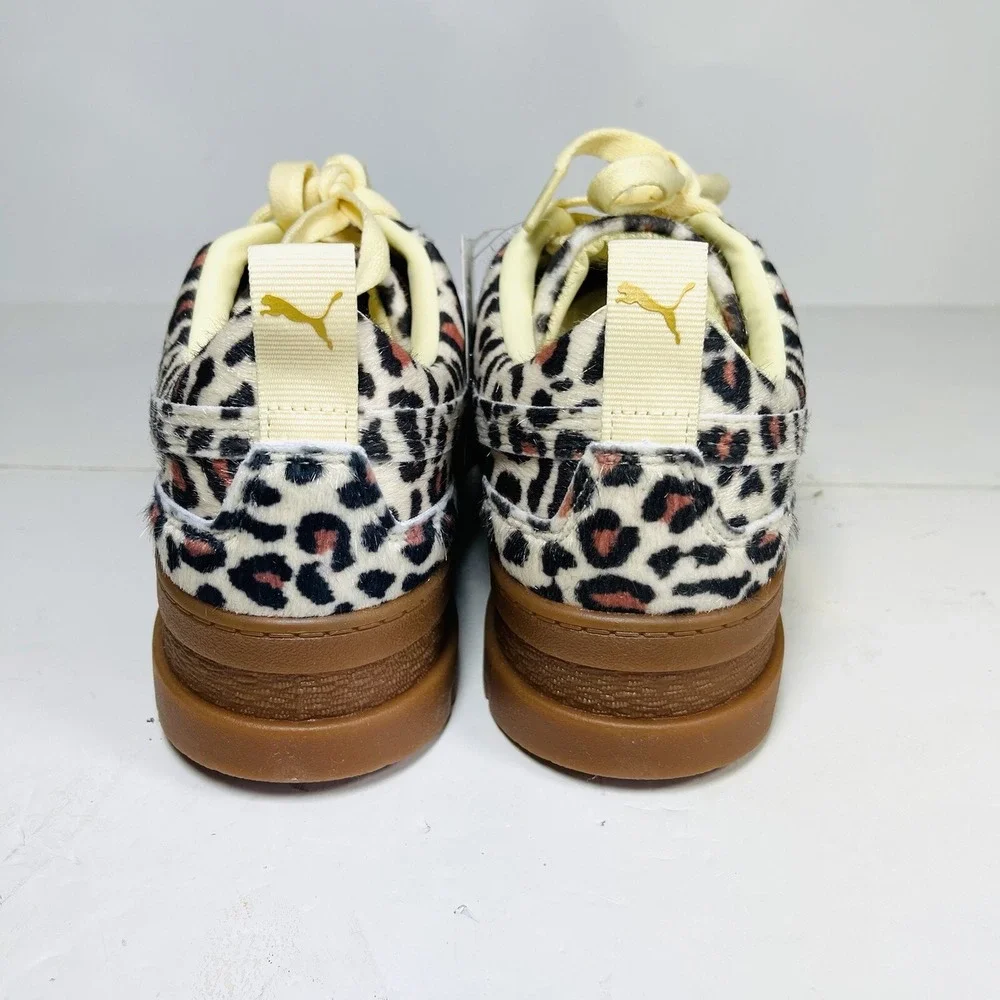 PUMA Mayze Platform Sneakers Women's Size 7.5 Leopard Calf Hair 6382910-01 NIB